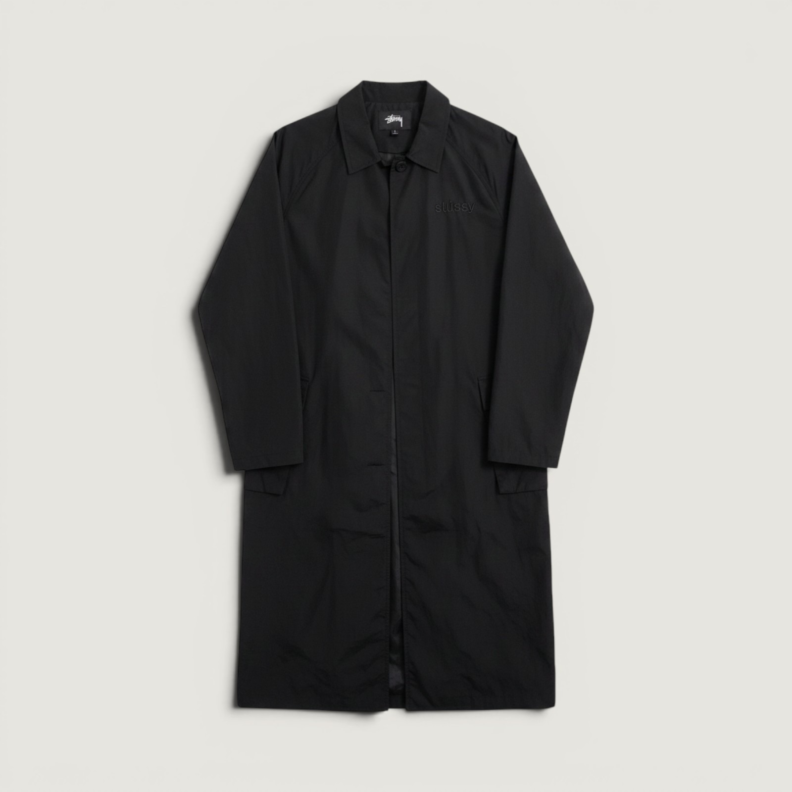 Stussy Trench Coat Long Coach Jacket Black Small